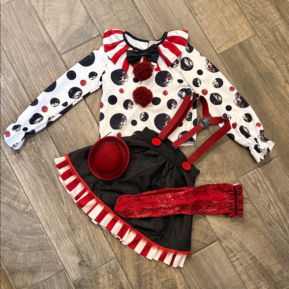 Girls Spirit Sinister Clown Costume Size Medium 8-10 - Picture 4 of 11